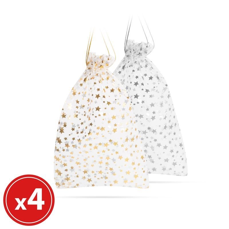Organza ajándéktasak - ezüst, arany - 23 x 16 cm - 4 db / csomag 2 17631026511549619469.jpg