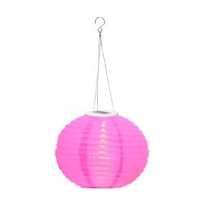 Napelemes lampion 28 cm pink