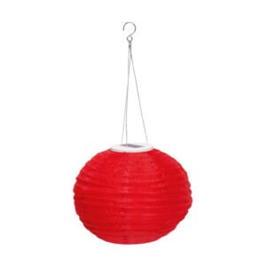 Napelemes lampion 28 cm piros