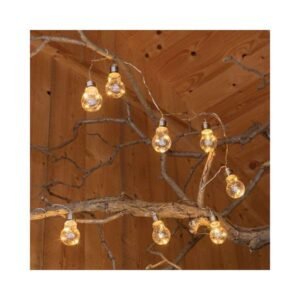 Napelemes villanykörte füzér – 10 LED 4,5 m