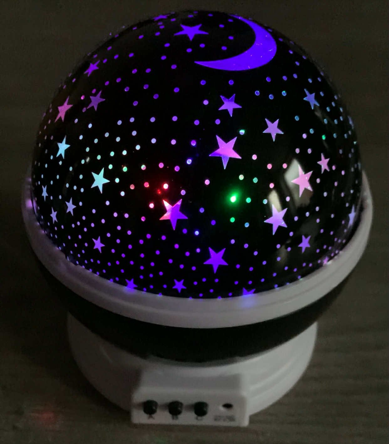 Projektor forgó effekttel fehér, elemes, USB 2 elemes forgo projektor